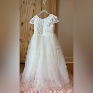Charming Ivory Lace Kids Dress
